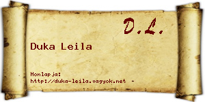 Duka Leila névjegykártya